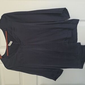 Alpha Studio Navy Silk Top
